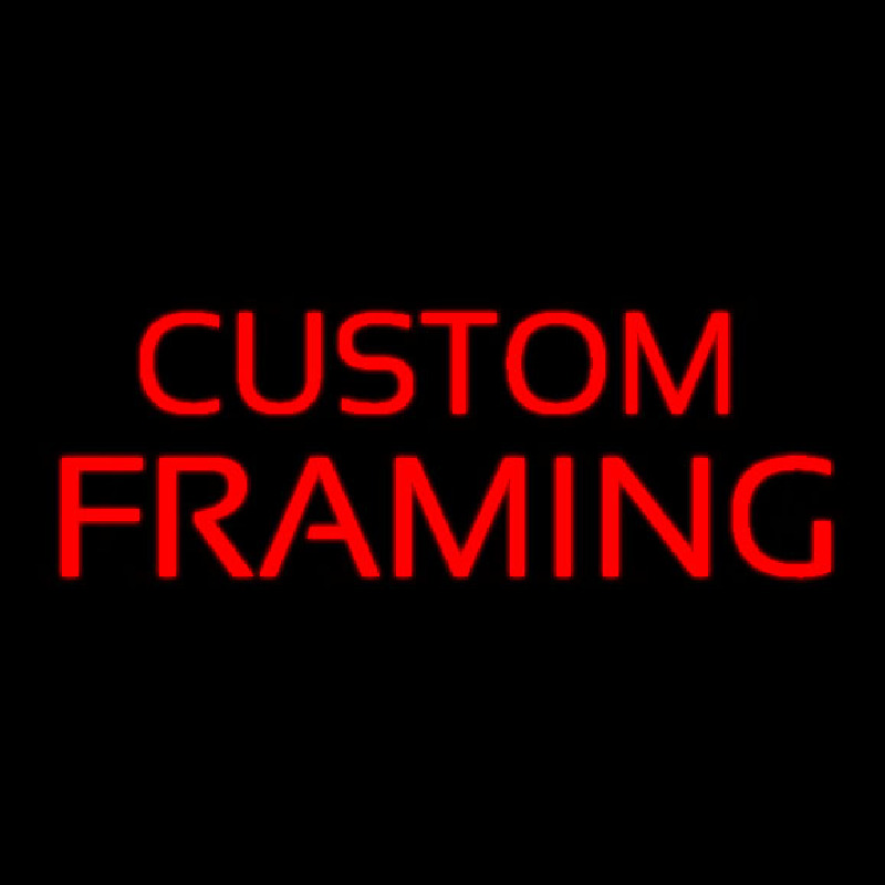 Red Custom Framing Leuchtreklame