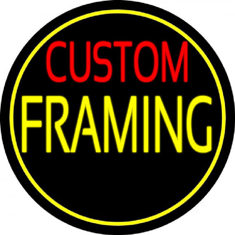 Red Custom Yellow Framing With Circle Leuchtreklame
