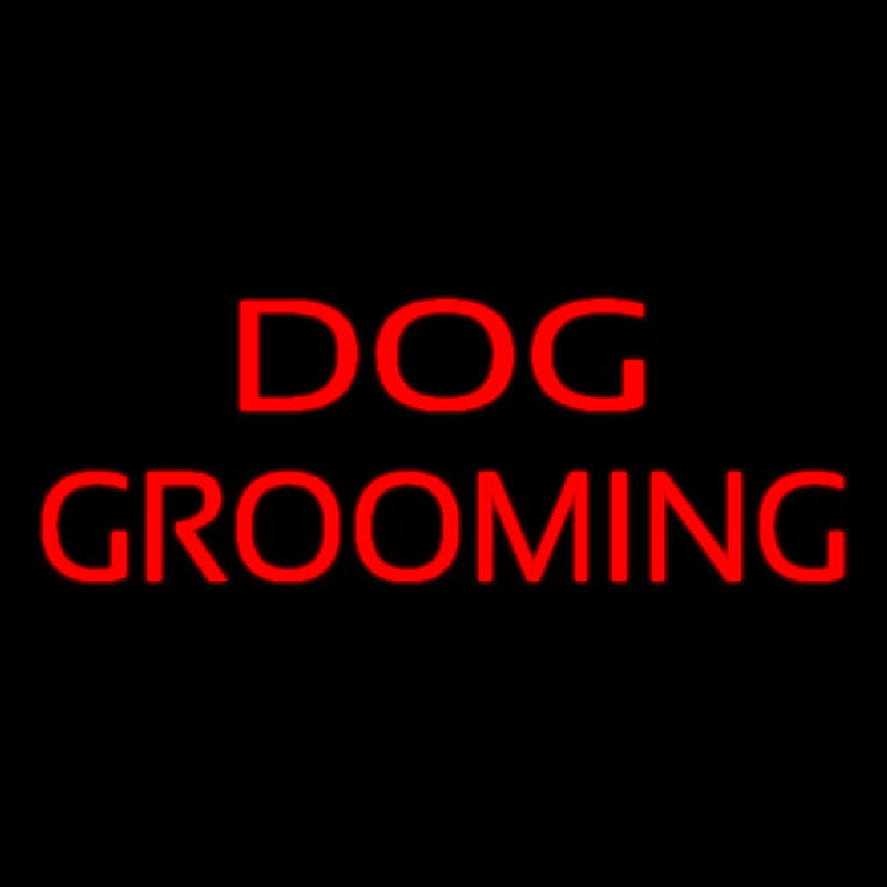 Red Dog Grooming Leuchtreklame