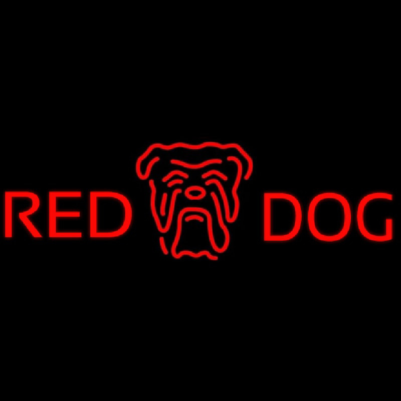 Red Dog Head Logo Beer Sign Leuchtreklame
