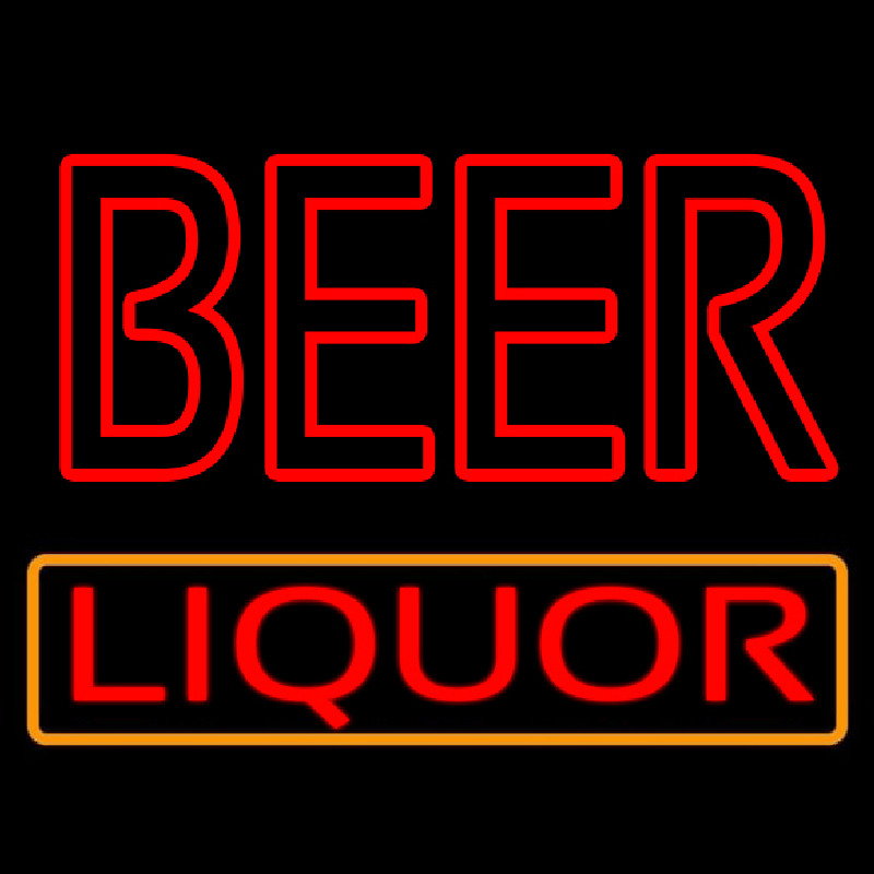 Red Double Stroke Beer Liquor Leuchtreklame
