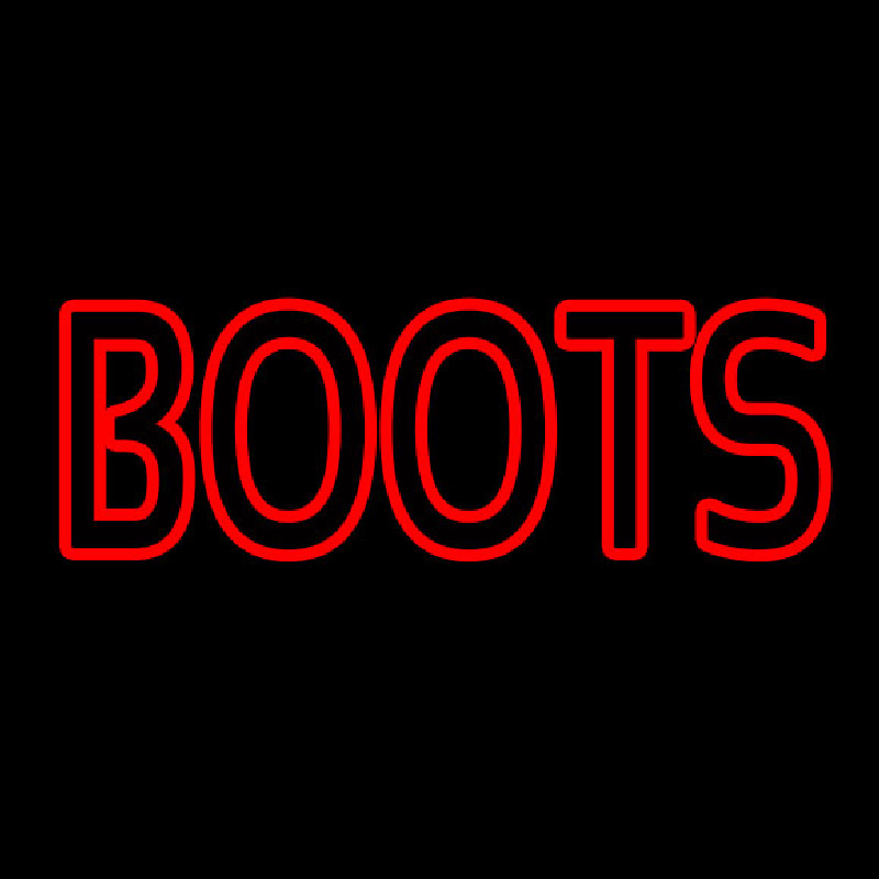 Red Double Stroke Boots Leuchtreklame