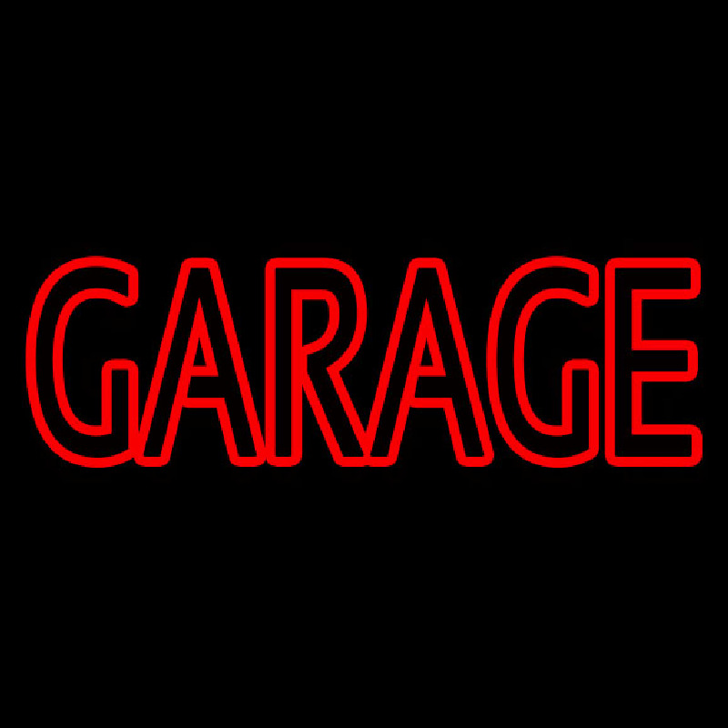 Red Double Stroke Garage Leuchtreklame