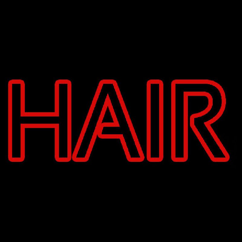 Red Double Stroke Hair Leuchtreklame
