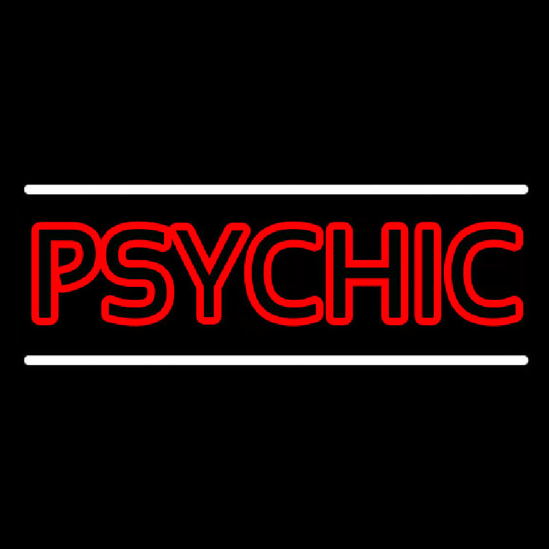 Red Double Stroke Psychic White Line Leuchtreklame