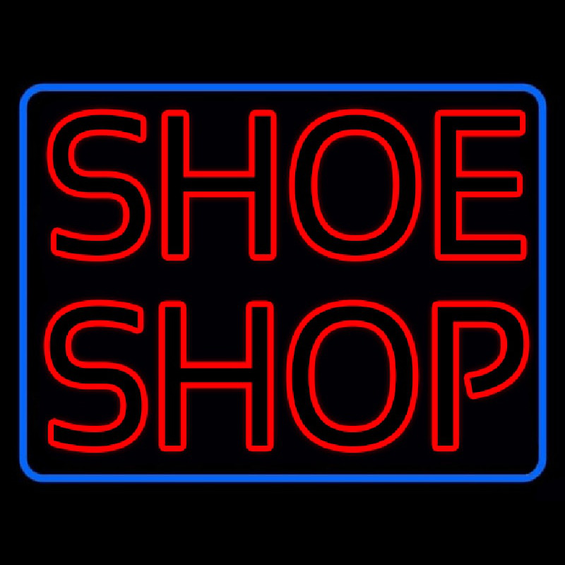 Red Double Stroke Shoe Shop Leuchtreklame