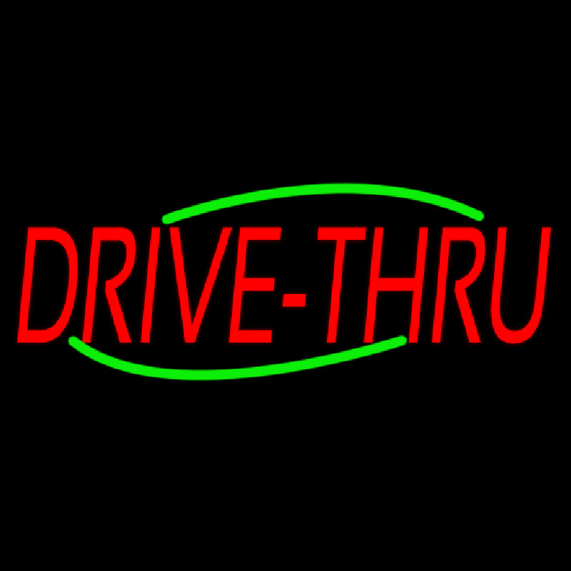 Red Drive Thru Leuchtreklame