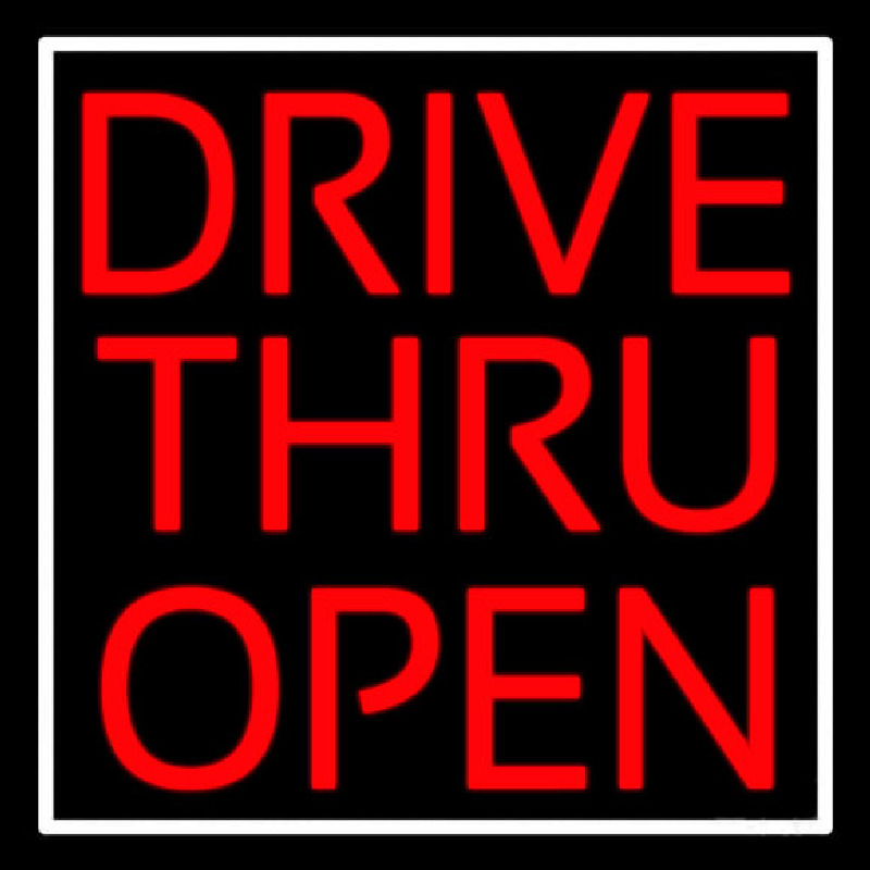 Red Drive Thru Open Leuchtreklame