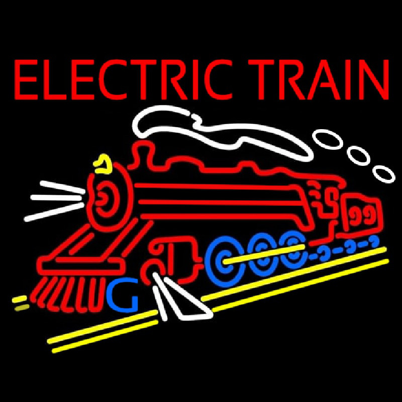 Red Electric Train Logo Leuchtreklame
