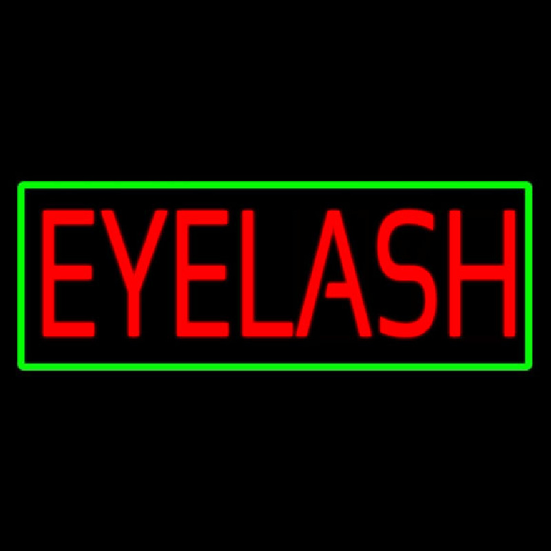 Red Eyelash Green Border Leuchtreklame