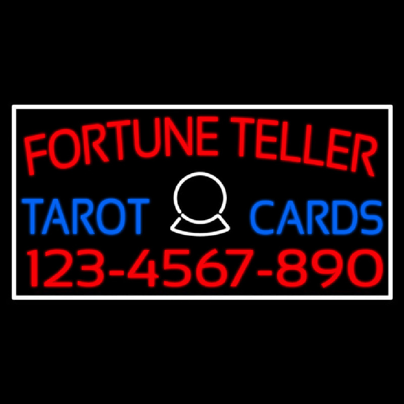 Red Fortune Teller Blue Tarot Cards With Phone Number Leuchtreklame