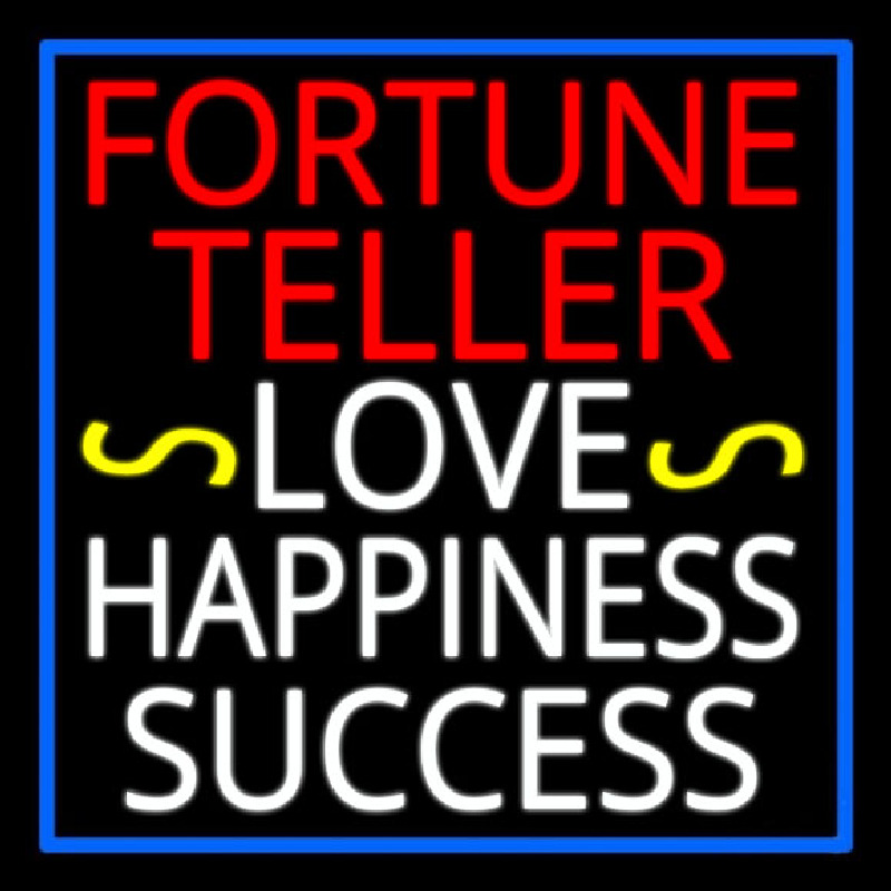 Red Fortune Teller White Love Happiness Success Leuchtreklame