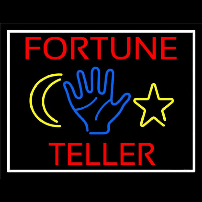 Red Fortune Teller With Logo Leuchtreklame
