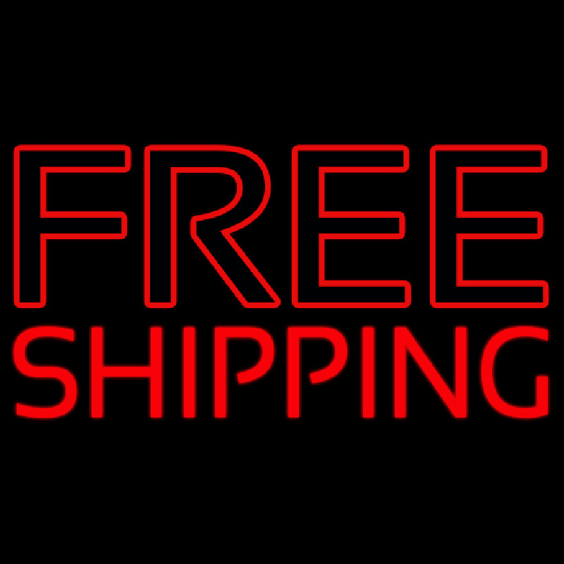 Red Free Shipping Block Leuchtreklame