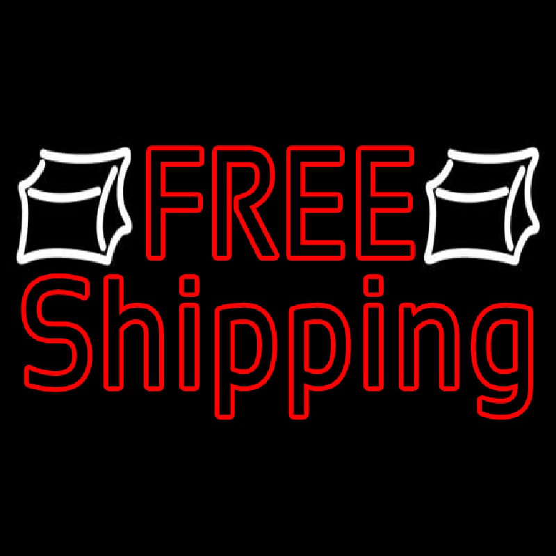 Red Free Shipping Leuchtreklame