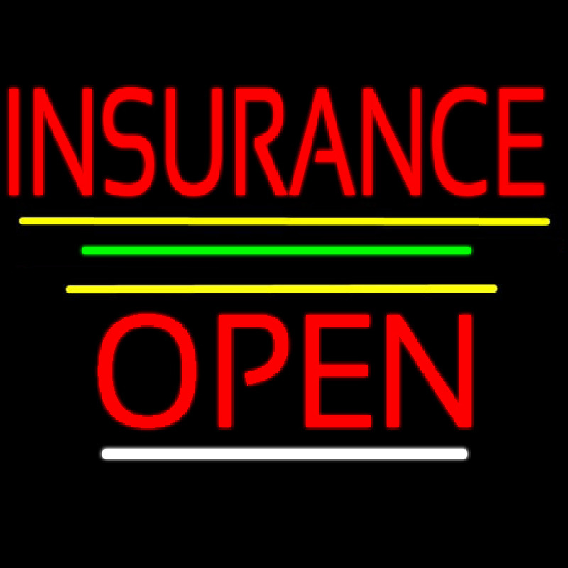 Red Insurance Open Yellow Line Leuchtreklame