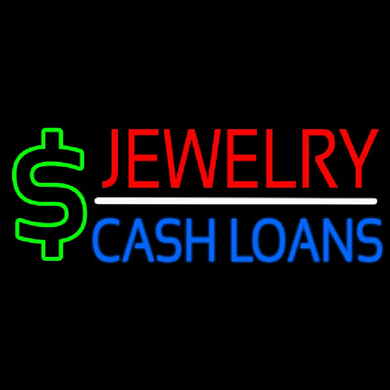 Red Jewelry Blue Cash Loans Leuchtreklame