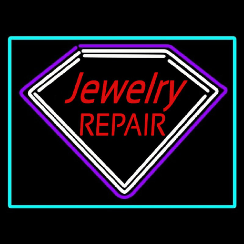 Red Jewelry Repair Turquoise Border Leuchtreklame