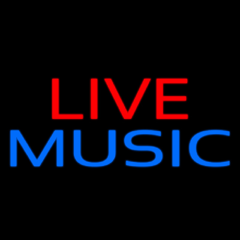 Red Live Blue Music Block 2 Leuchtreklame