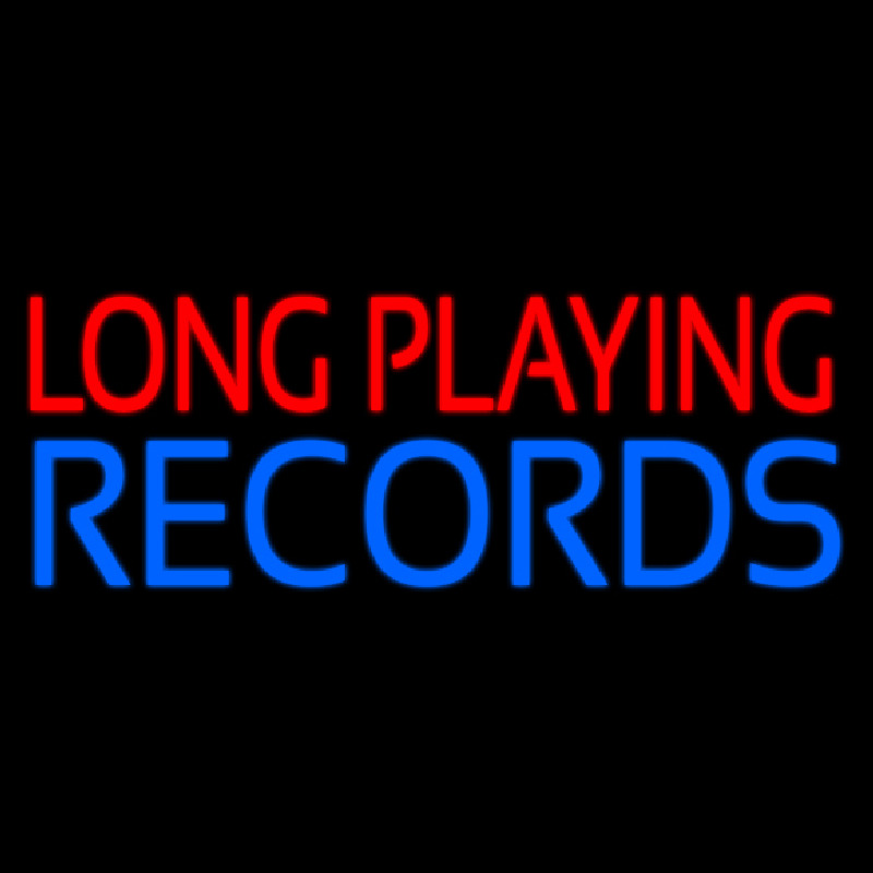 Red Long Playing Blue Records Block 1 Leuchtreklame