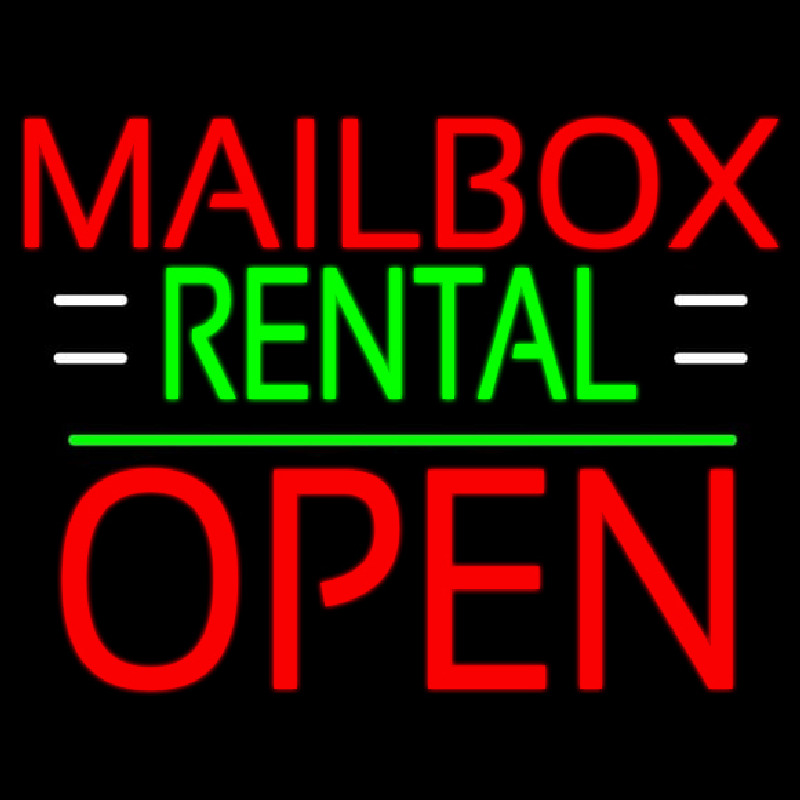 Red Mailbo  Rental With White Line Open 1 Leuchtreklame