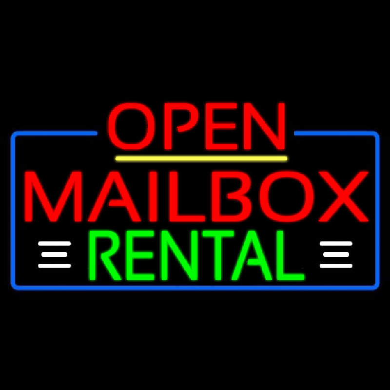Red Mailbo  Rental With White Line Open 4 Leuchtreklame