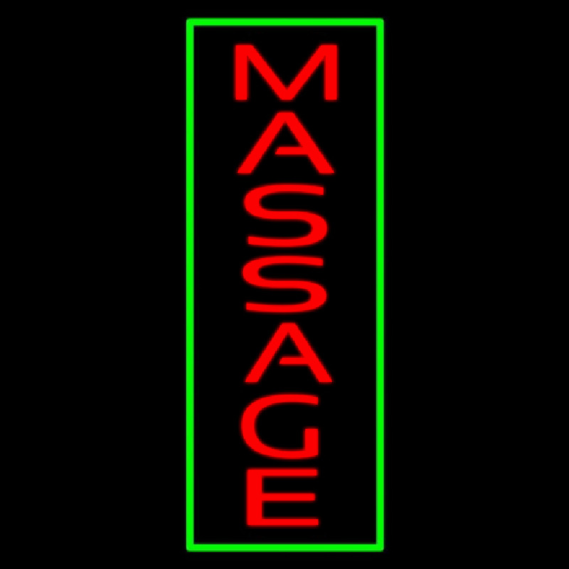 Red Massage Green Border Leuchtreklame