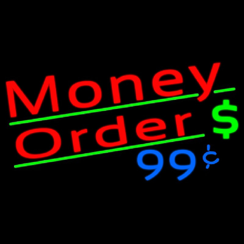 Red Money Order Dollar Logo Leuchtreklame
