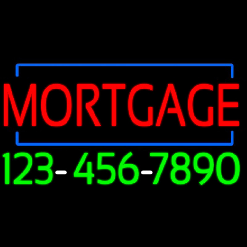 Red Mortgage With Phone Number Leuchtreklame