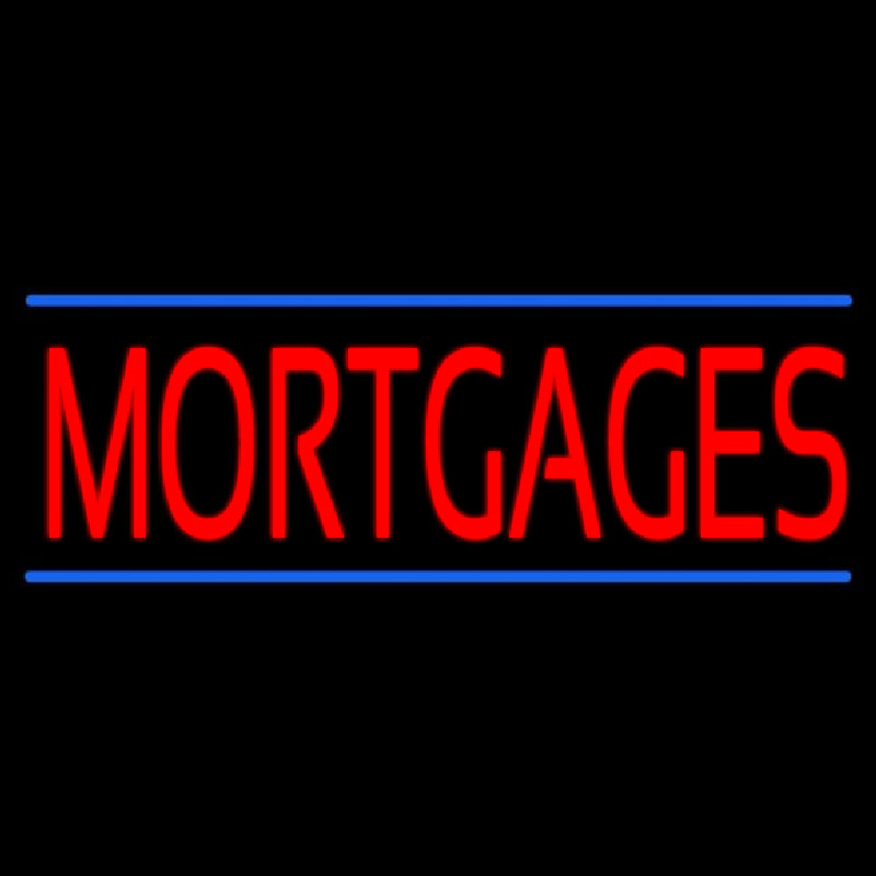 Red Mortgages Blue Lines Leuchtreklame