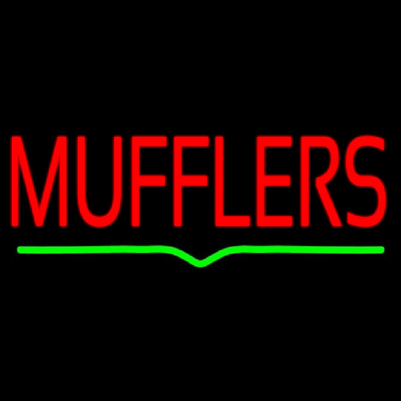 Red Mufflers Green Line Leuchtreklame