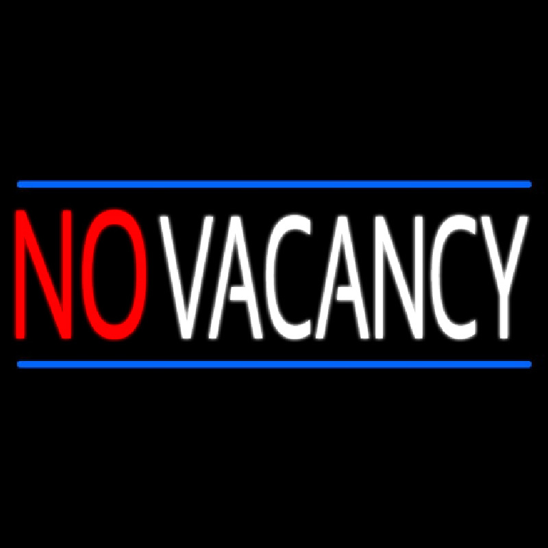 Red No Vacancy White With Blue Lines Leuchtreklame