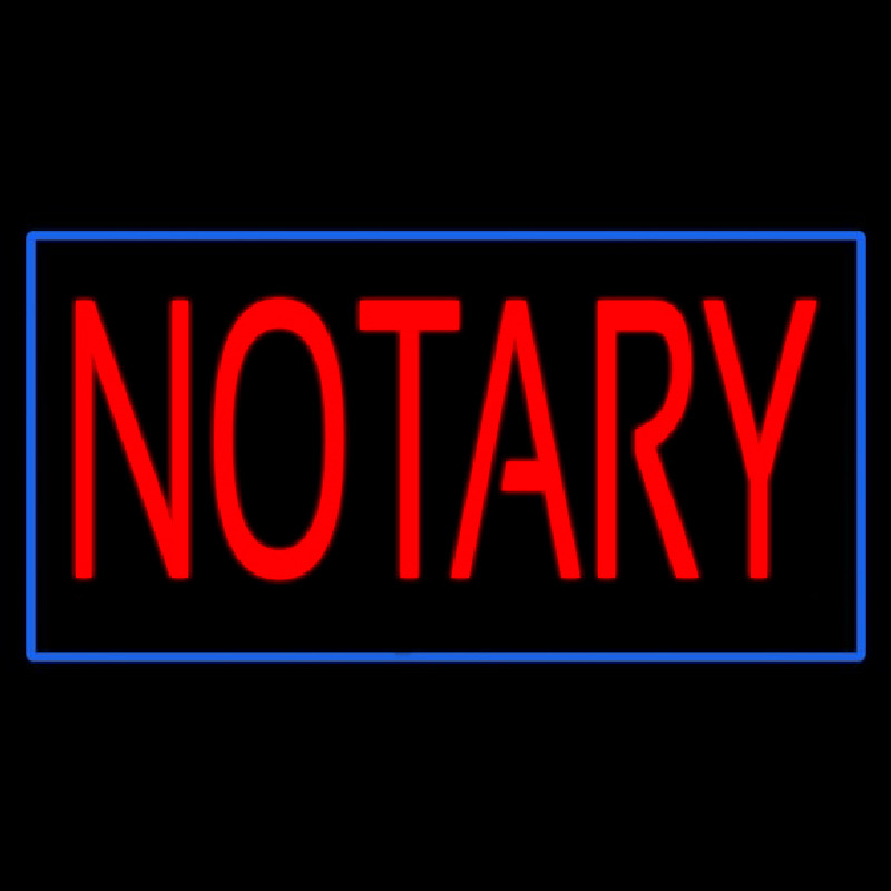 Red Notary Blue Border Leuchtreklame