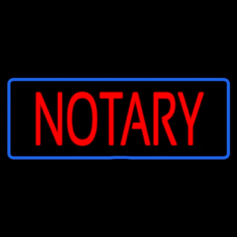 Red Notary Blue Border Leuchtreklame