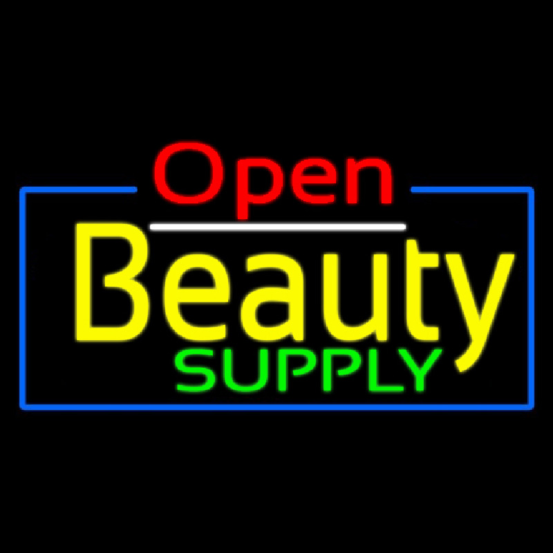 Red Open Beauty Supply Leuchtreklame