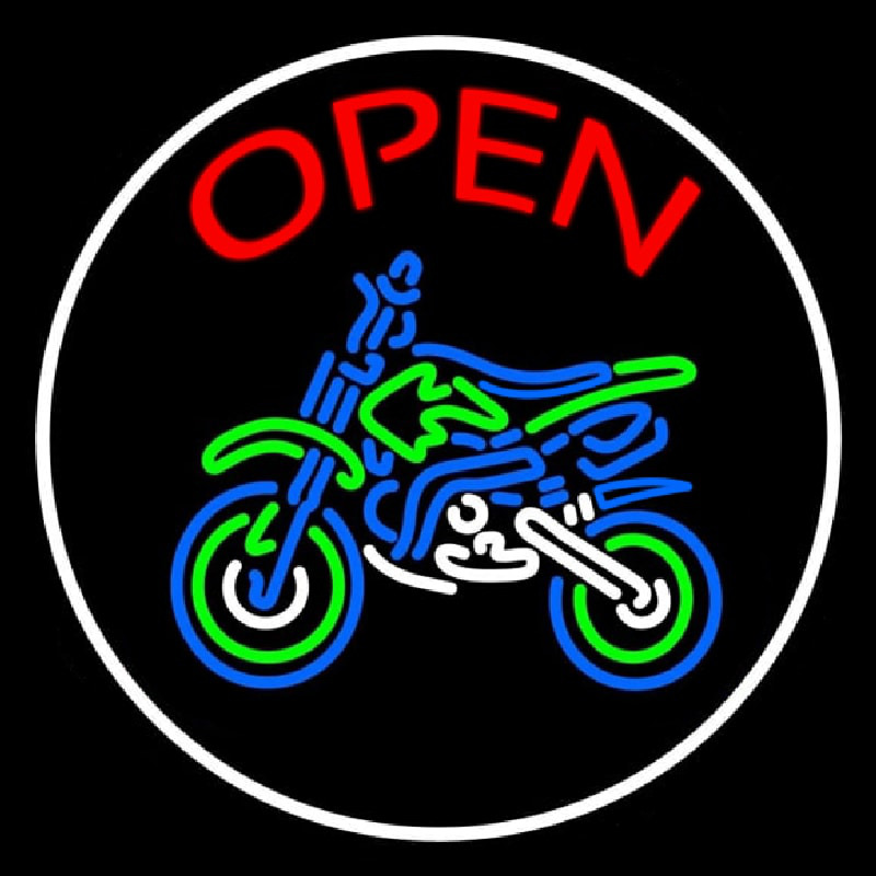 Red Open Bike Logo Leuchtreklame