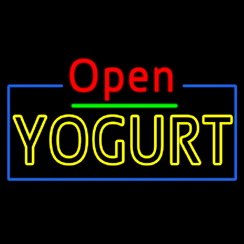 Red Open Double Stroke Yogurt Leuchtreklame