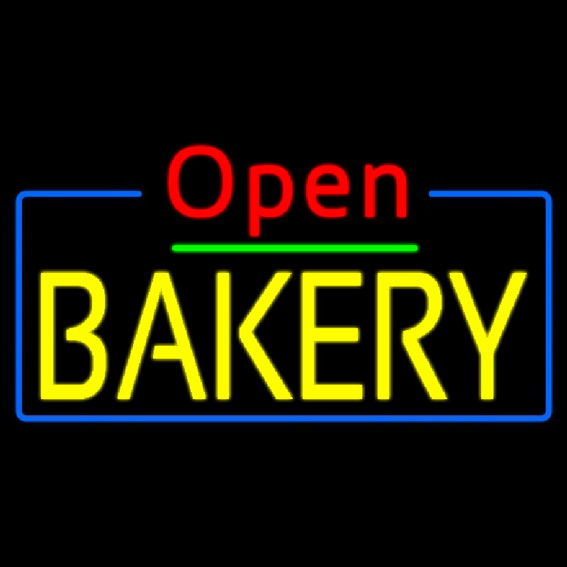 Red Open Yellow Bakery Leuchtreklame