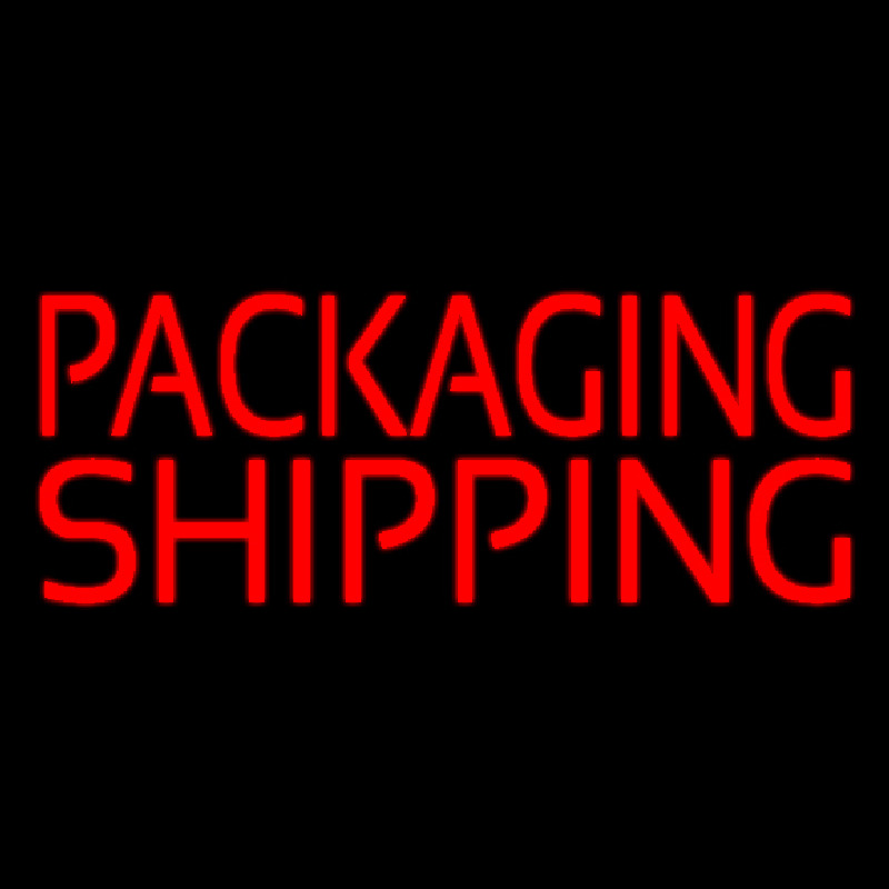 Red Packaging Shipping Block Leuchtreklame