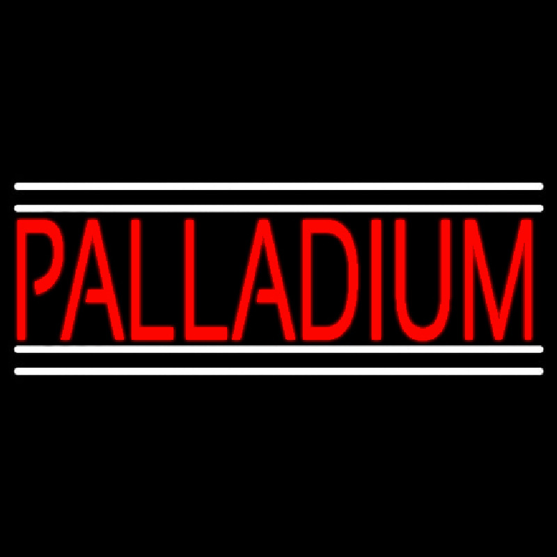 Red Palladium White Line Leuchtreklame