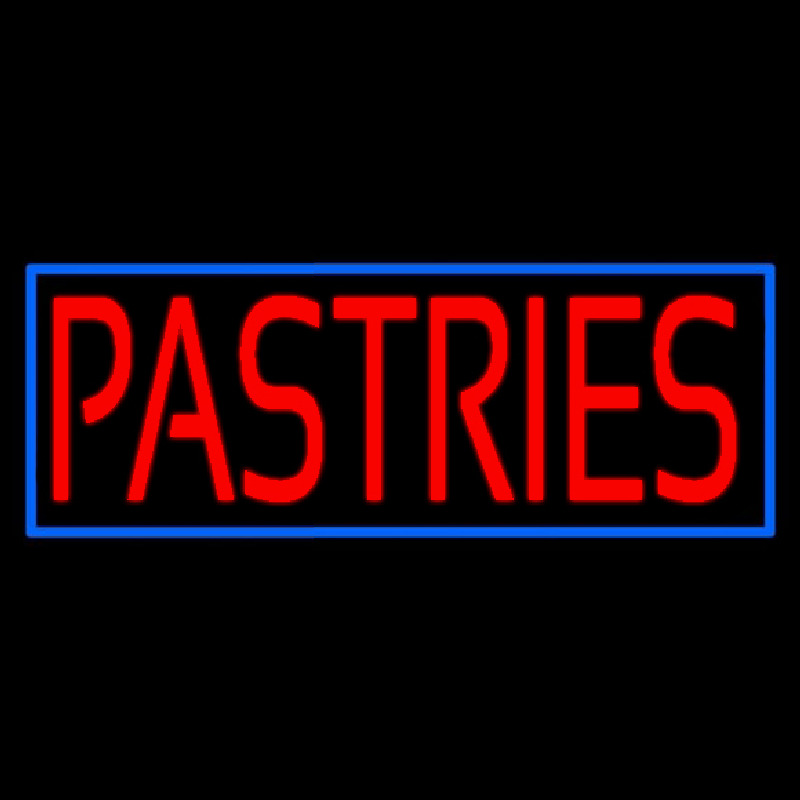 Red Pastries Blue Border Leuchtreklame