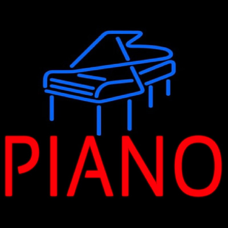 Red Piano Blue Logo 1 Leuchtreklame