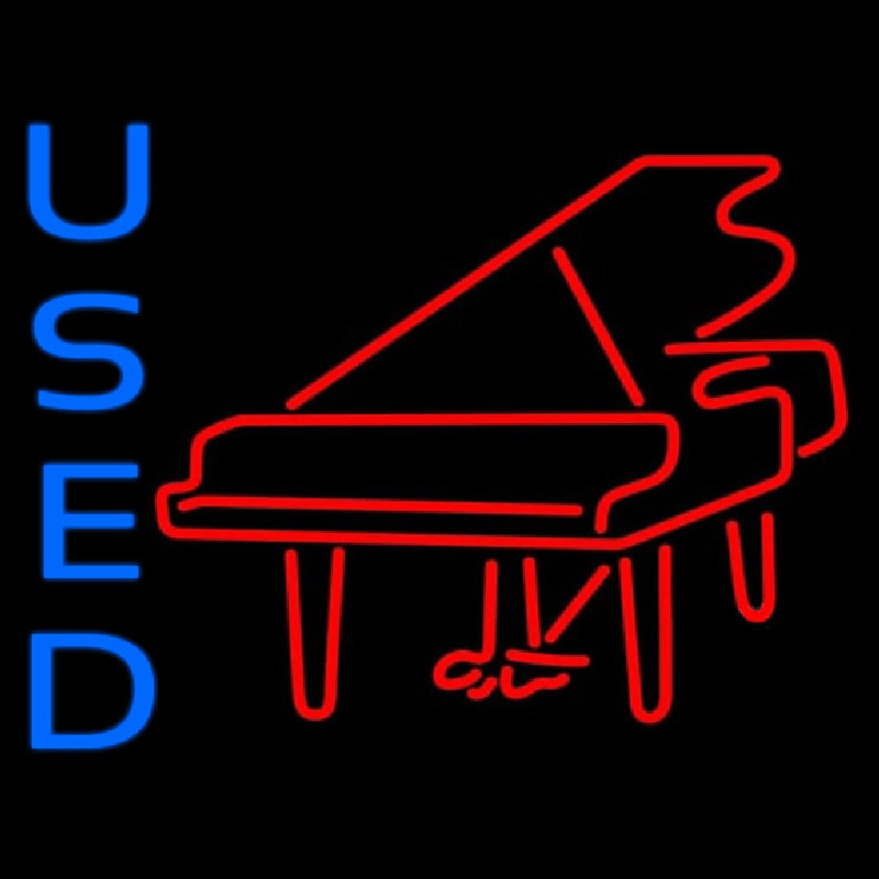 Red Piano Logo Blue Used 1 Leuchtreklame
