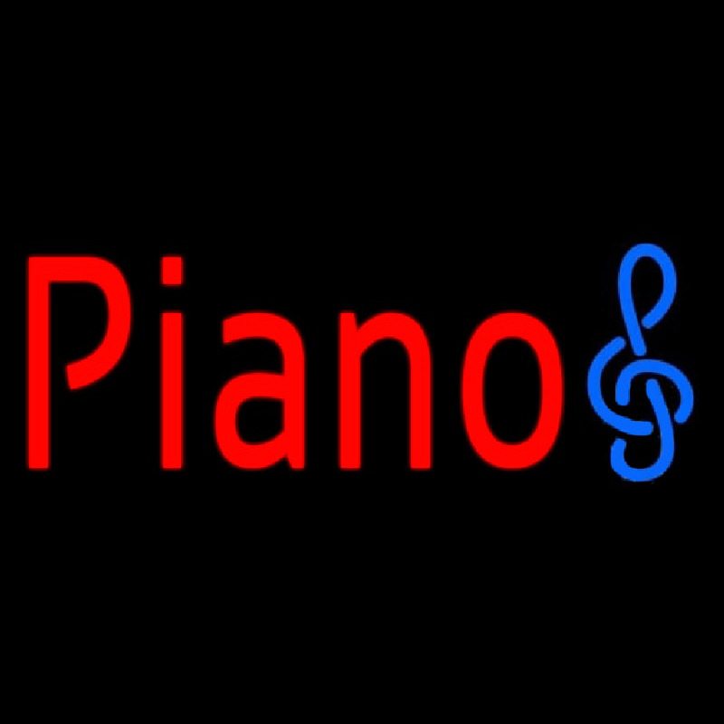 Red Piano Music Note Leuchtreklame