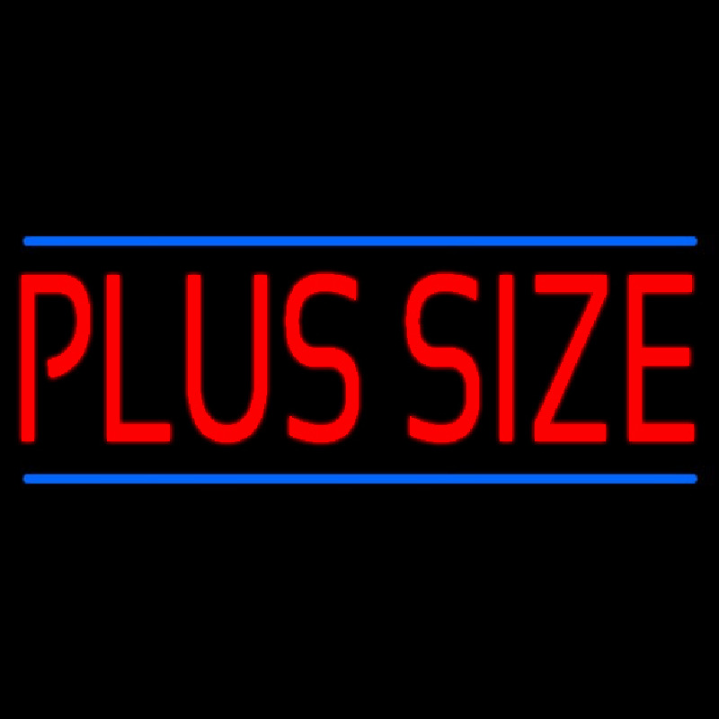 Red Plus Size Blue Lines Leuchtreklame