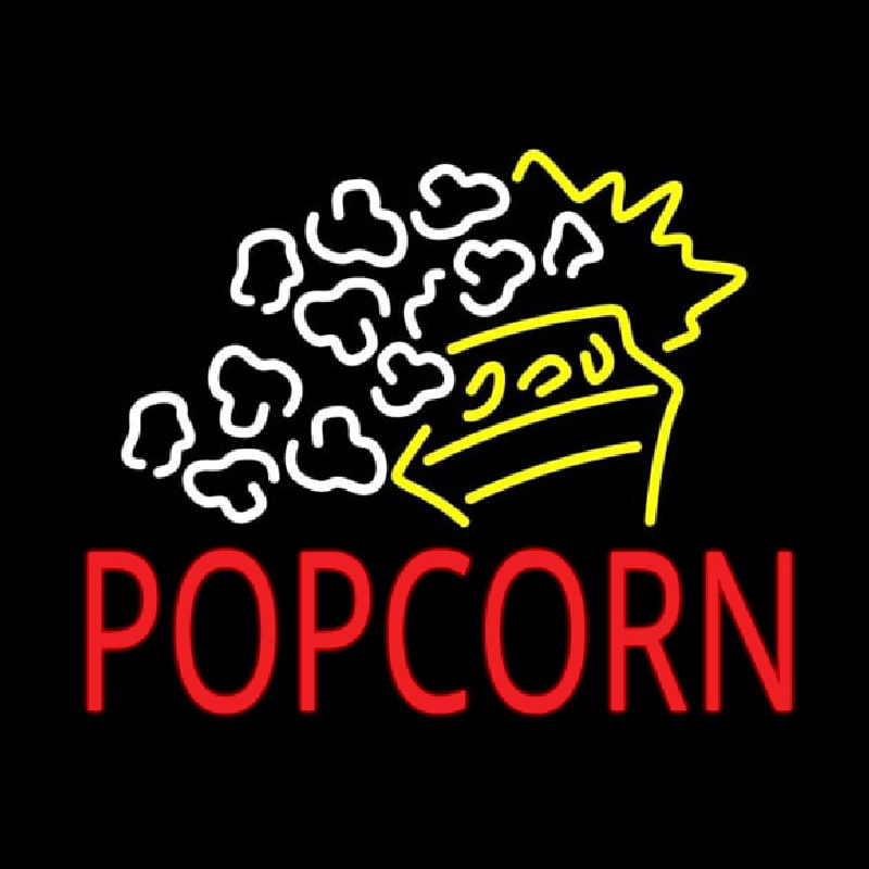 Red Popcorn With Logo Leuchtreklame