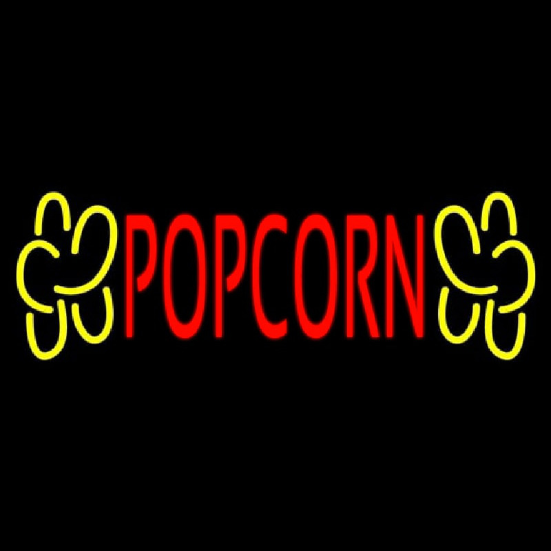 Red Popcorn Yellow Logo Leuchtreklame