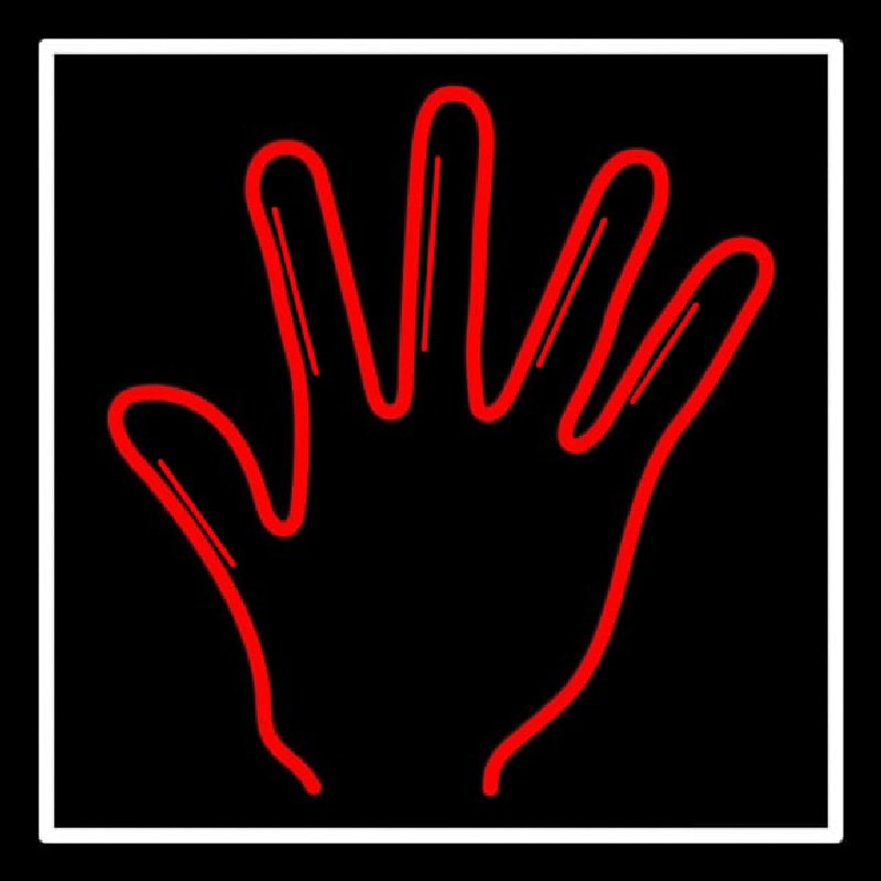 Red Psychic Palm With White Border Leuchtreklame