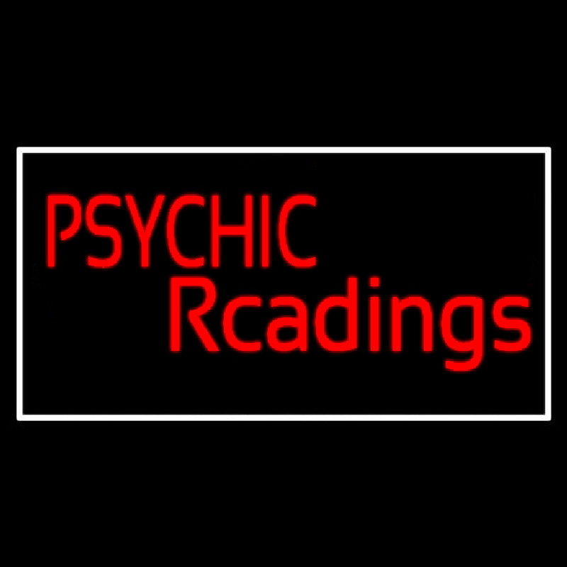 Red Psychic Readings And Blue Border Leuchtreklame