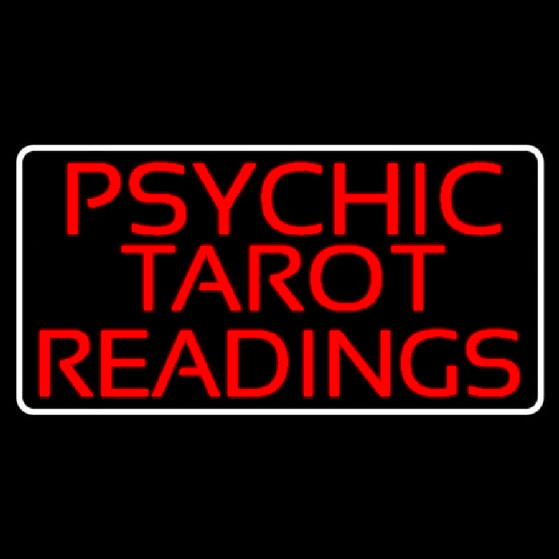 Red Psychic Tarot Readings Block With Border Leuchtreklame